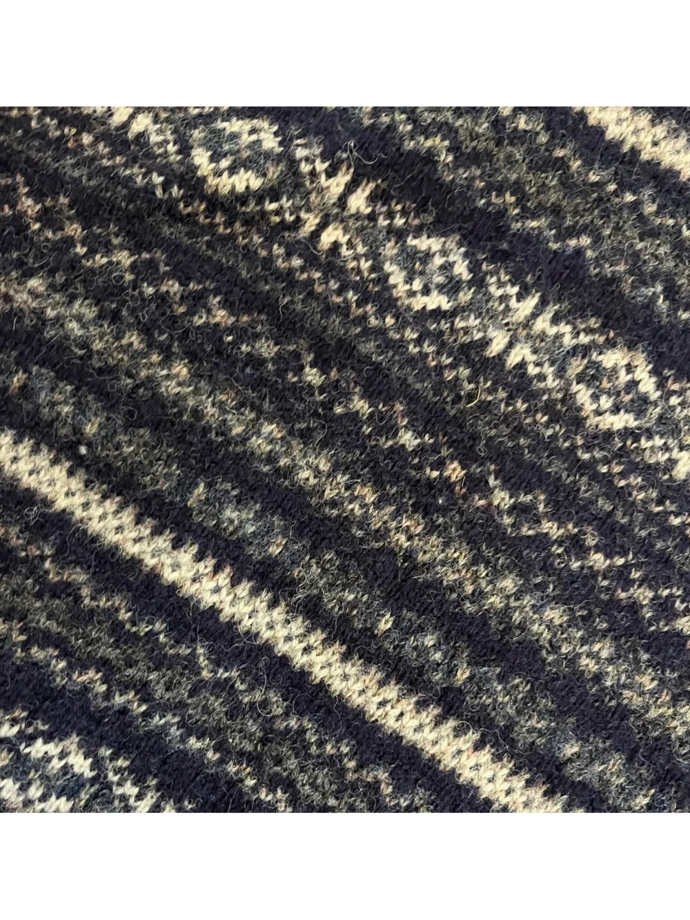 Taylor Stitch eastmoor Navy and Light Gray Fair Isle Crewneck Sweater